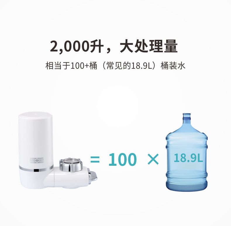 凈易陶瓷膜水質(zhì)凈化器家用廚房水龍頭凈水器凈化量大，可處理2000升水